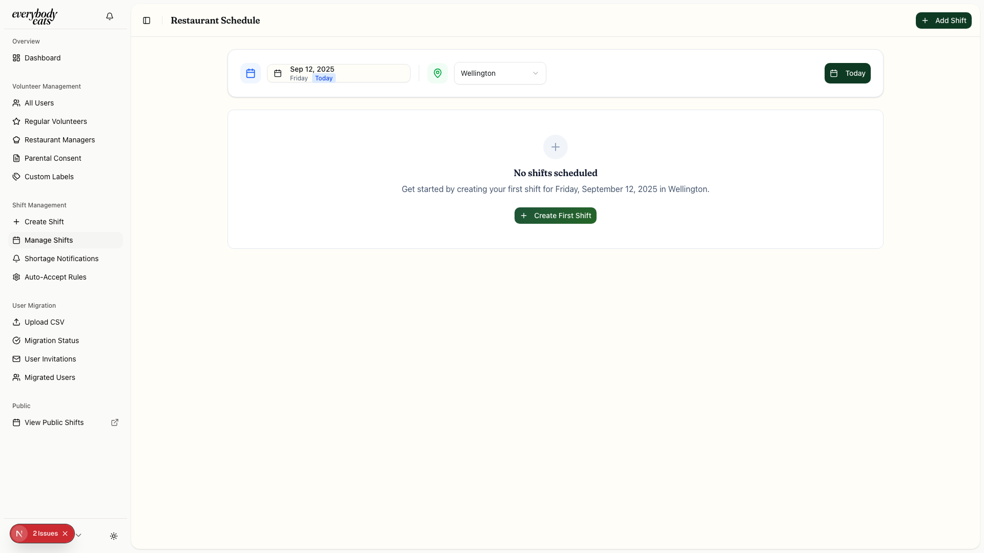 Shift Management Calendar